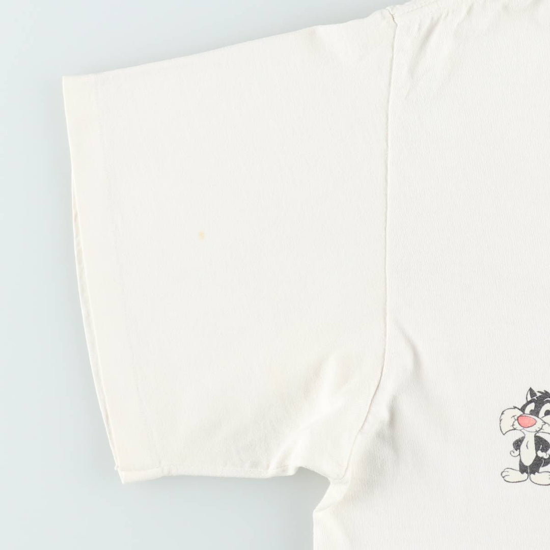 90'S ACME CLOTHING CO. Looney Tunes Character Print T-Shirt, Made in USA, Men's XL equivalent, Vintage cotton white type Vintage Second Hand
