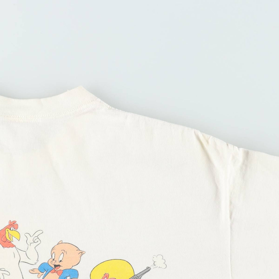 90'S ACME CLOTHING CO. Looney Tunes Character Print T-Shirt, Made in USA, Men's XL equivalent, Vintage cotton white type Vintage Second Hand