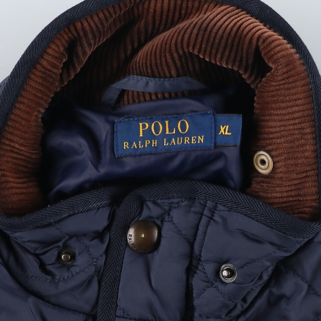 Ralph Lauren POLO RALPH LAUREN quilted puffer jacket, men's size XL unclear navy blue type Vintage Second Hand