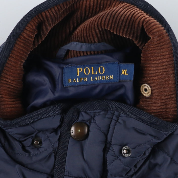 Ralph Lauren POLO RALPH LAUREN quilted puffer jacket, men's size XL unclear navy blue type Vintage Second Hand
