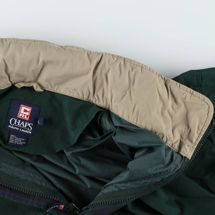Ralph Lauren Chaps Anorak Jacket, Made in Russia, Men's Size L polyester Green type dark green Vintage Second Hand