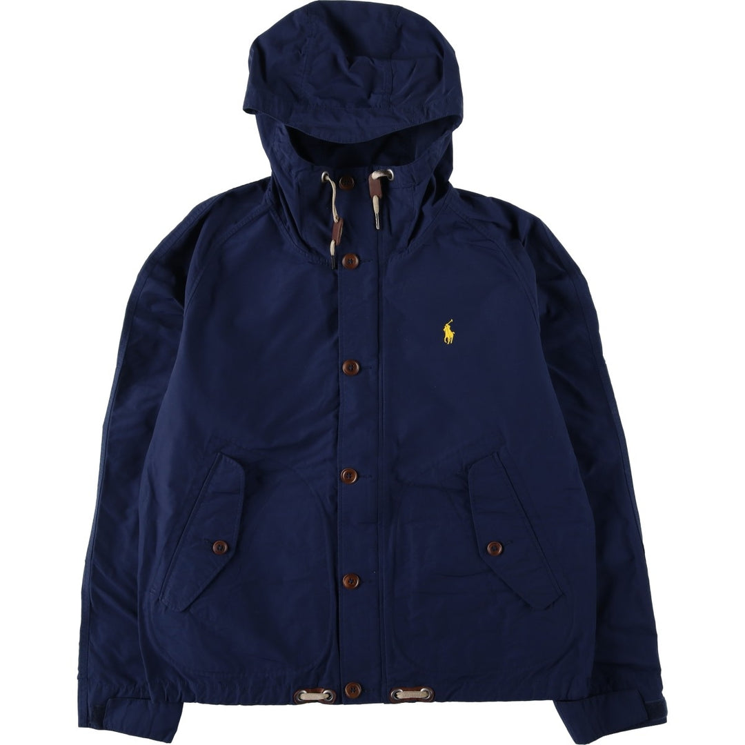 Ralph Lauren POLO RALPH LAUREN Hooded Windbreaker, Men's Size M (approx.) cotton navy blue type Vintage Second Hand