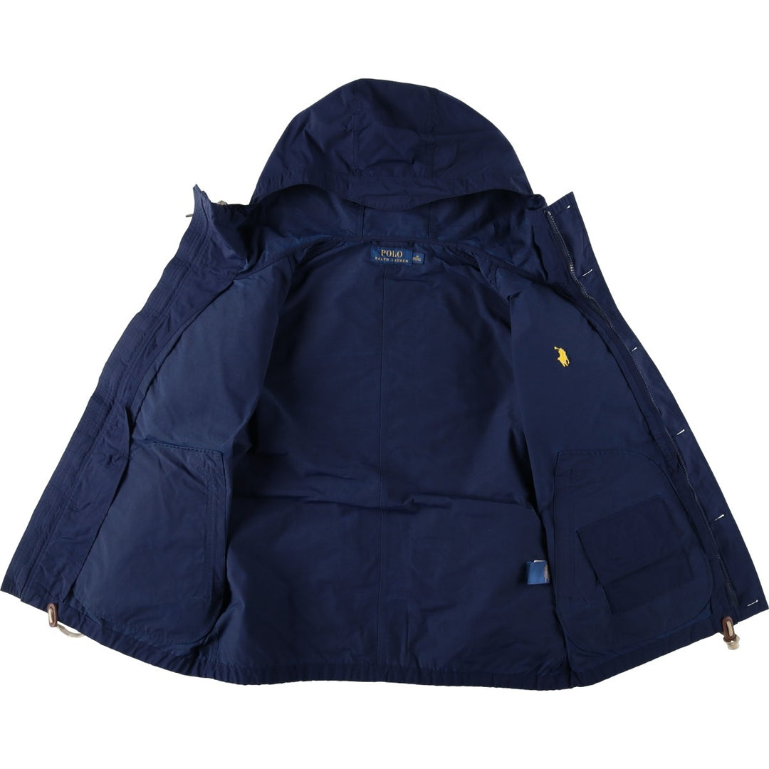 Ralph Lauren POLO RALPH LAUREN Hooded Windbreaker, Men's Size M (approx.) cotton navy blue type Vintage Second Hand