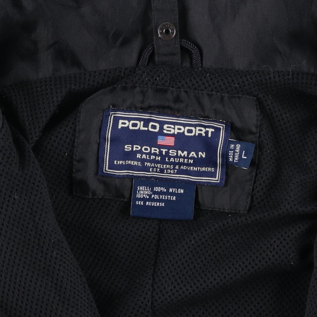1990'S Ralph Lauren POLO SPORTSMAN Nylon Jacket, Men's Size L (approx.), Vintage Nylon black type Vintage Second Hand
