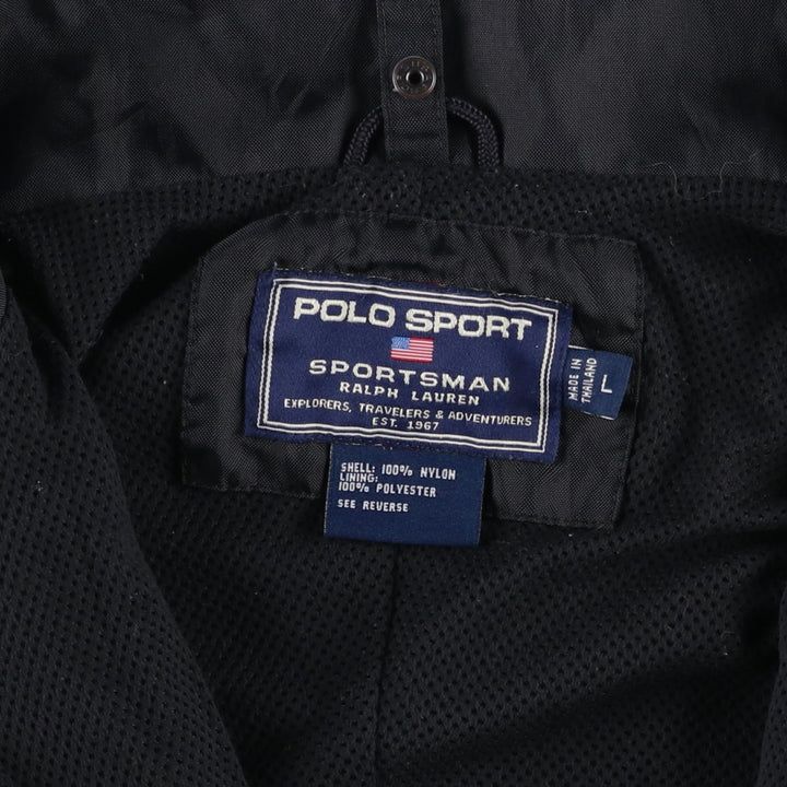 1990'S Ralph Lauren POLO SPORTSMAN Nylon Jacket, Men's Size L (approx.), Vintage Nylon black type Vintage Second Hand