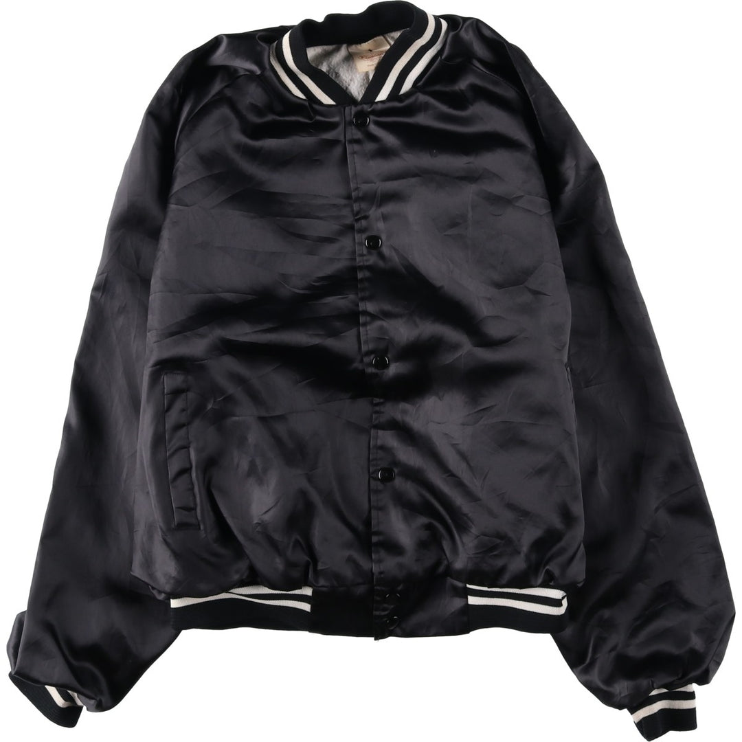 90'S AUBURN Back Print Advertising Nylon Stadium Jacket Award Jacket Made in USA Men's XL equivalent Nylon black type Vintage Second Hand