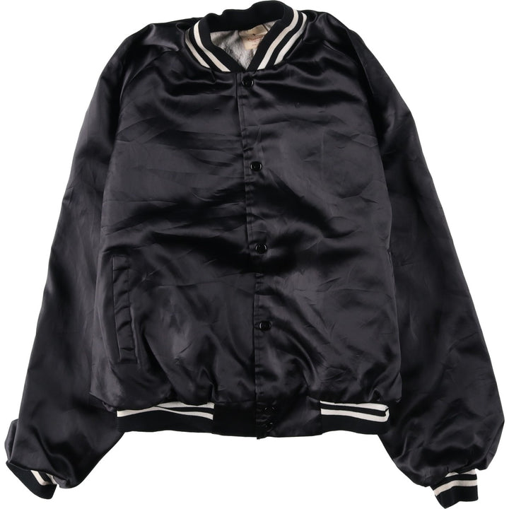 90'S AUBURN Back Print Advertising Nylon Stadium Jacket Award Jacket Made in USA Men's XL equivalent Nylon black type Vintage Second Hand