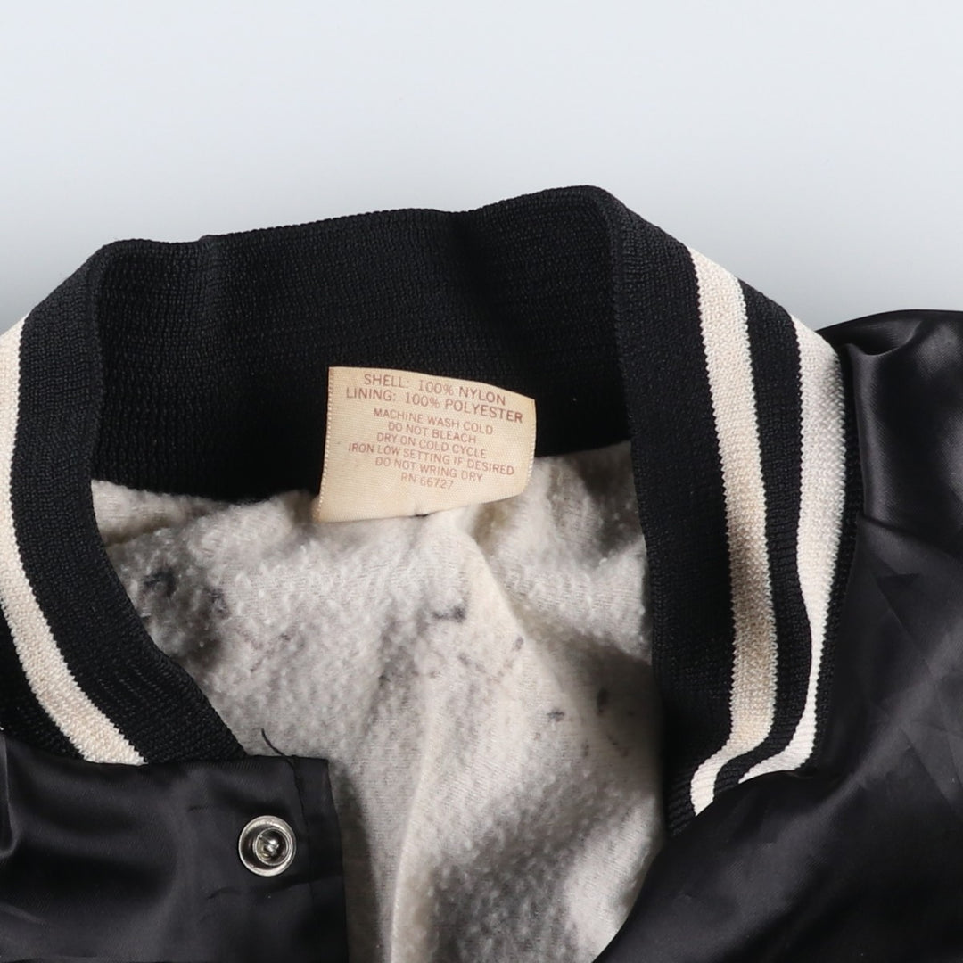 90'S AUBURN Back Print Advertising Nylon Stadium Jacket Award Jacket Made in USA Men's XL equivalent Nylon black type Vintage Second Hand