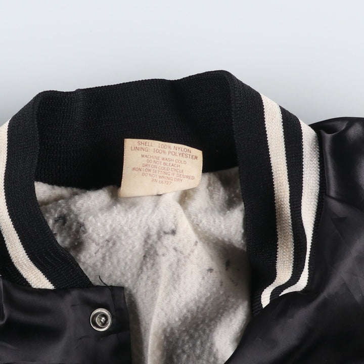 90'S AUBURN Back Print Advertising Nylon Stadium Jacket Award Jacket Made in USA Men's XL equivalent Nylon black type Vintage Second Hand