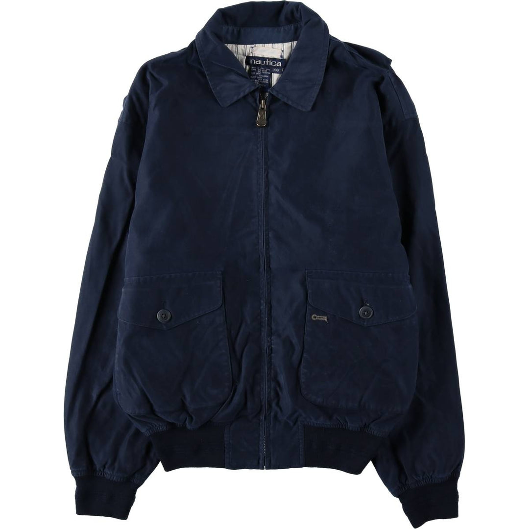 90'S Nautica collared blouson, men's size M equivalent, vintage. Nylon navy blue type Vintage Second Hand