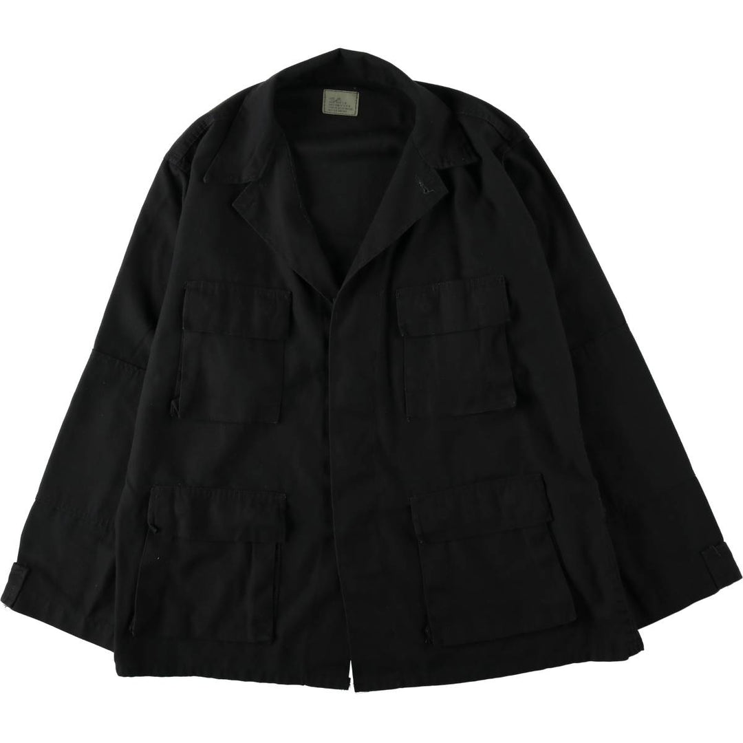 Civilian-made ATLANCO BDU military jacket, made in the USA, men's size L equivalent. cotton black type Vintage Second Hand