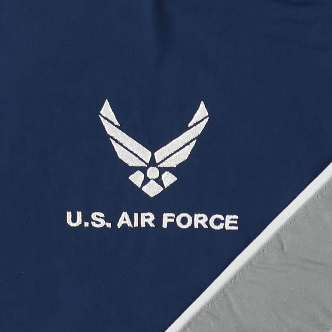 00'S US Military USAIR FORCE SKILCRAFT PTU Training Jacket Nylon Jacket Made in USA LARGE Nylon navy blue type Vintage Second Hand