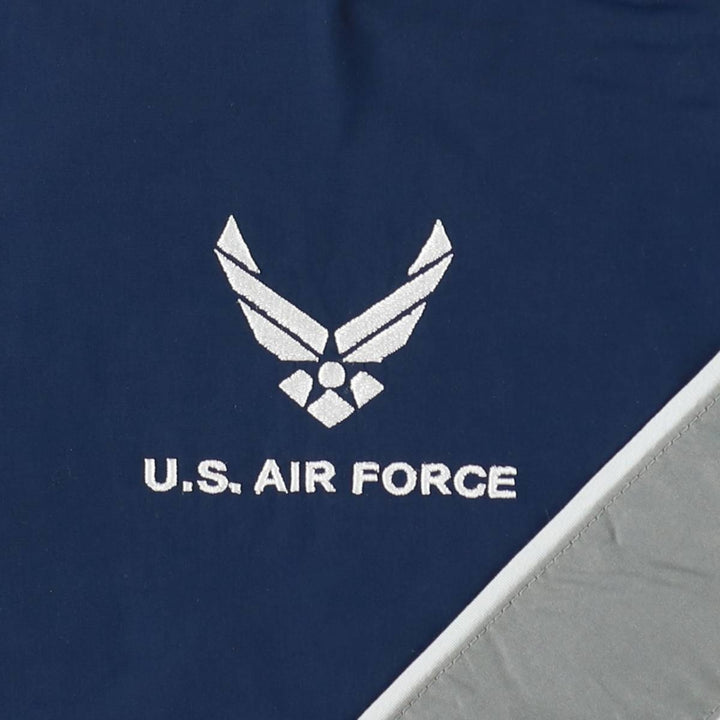 00'S US Military USAIR FORCE SKILCRAFT PTU Training Jacket Nylon Jacket Made in USA LARGE Nylon navy blue type Vintage Second Hand
