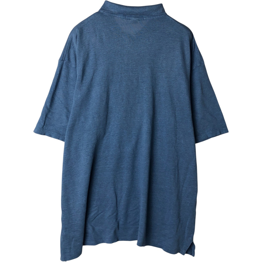 Ralph Lauren POLO by Ralph Lauren short sleeve polo shirt, men's XL size linen Blue type light blue Vintage Second Hand