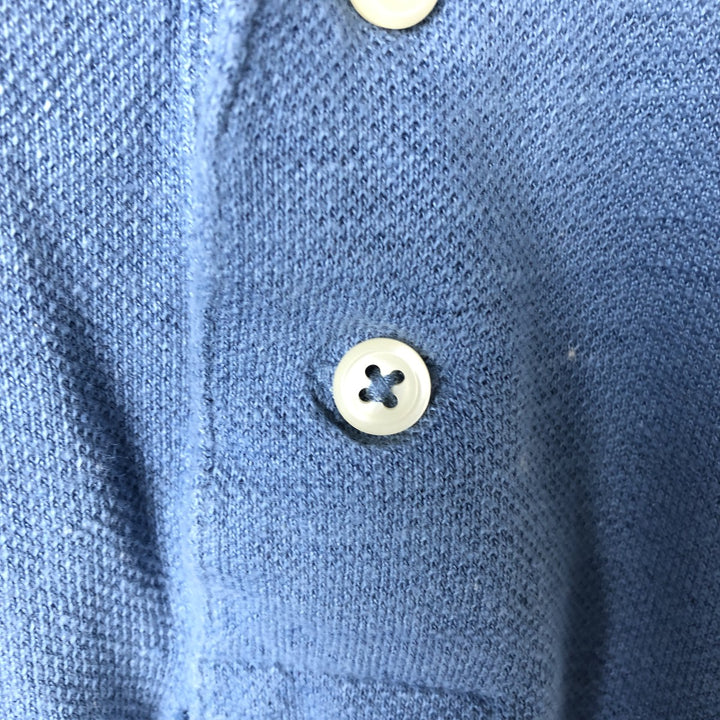 Ralph Lauren POLO by Ralph Lauren short sleeve polo shirt, men's XL size linen Blue type light blue Vintage Second Hand