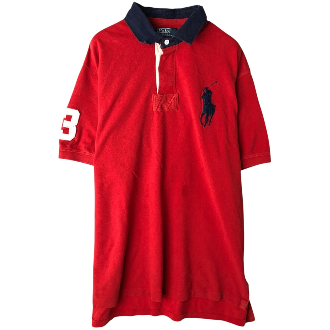 Ralph Lauren POLO by Ralph Lauren Big Pony Short Sleeve Rugby Shirt Men's XL cotton red type Vintage Second Hand