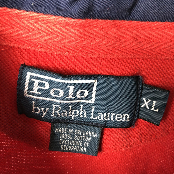 Ralph Lauren POLO by Ralph Lauren Big Pony Short Sleeve Rugby Shirt Men's XL cotton red type Vintage Second Hand