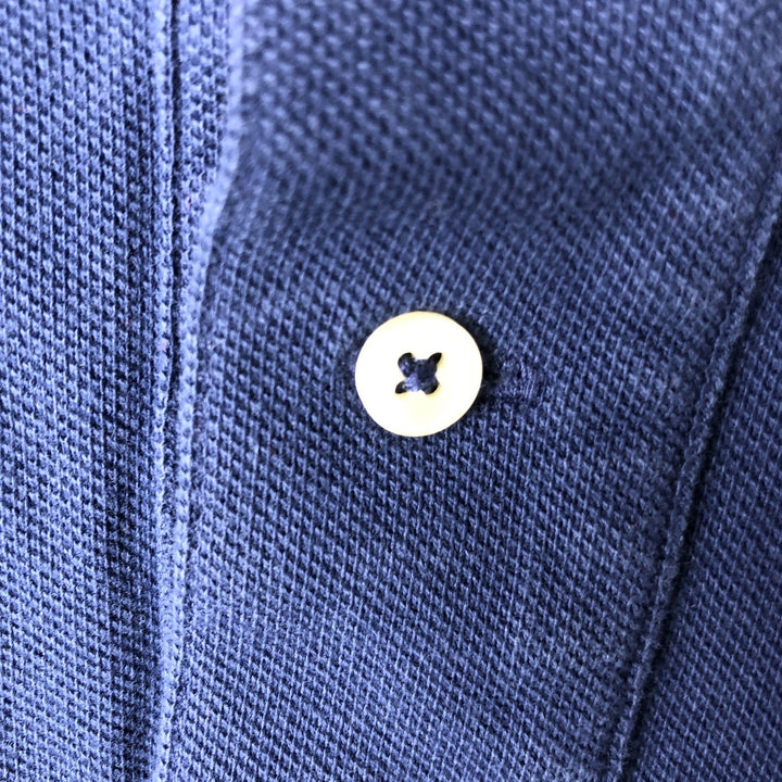 Ralph Lauren POLO RALPH LAUREN CUSTOM SLIM FIT Polo Bear Short-Sleeve Polo Shirt (Men's Size M) cotton navy blue type Vintage Second Hand