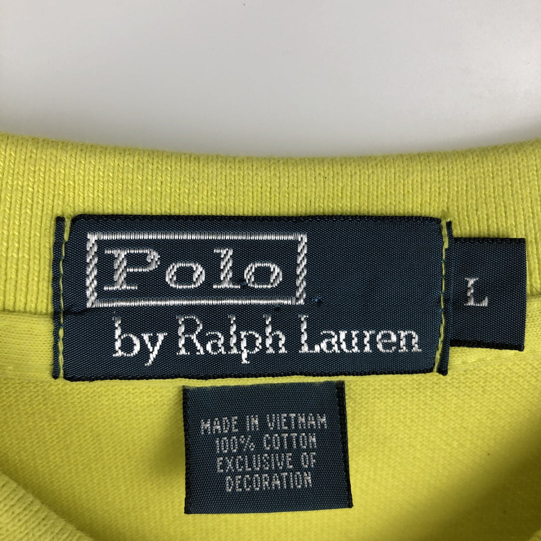 Ralph Lauren POLO by Ralph Lauren short sleeve polo shirt, men's size L cotton yellow type Vintage Second Hand