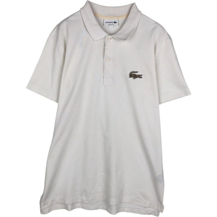 Lacoste Regular Fit short sleeve polo shirt, men's size L cotton white type Vintage Second Hand