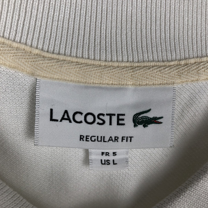 Lacoste Regular Fit short sleeve polo shirt, men's size L cotton white type Vintage Second Hand