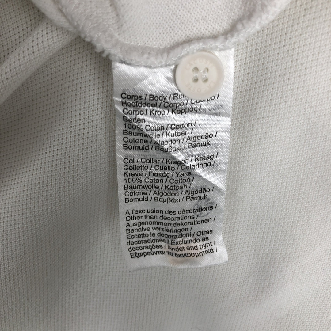 Lacoste Regular Fit short sleeve polo shirt, men's size L cotton white type Vintage Second Hand