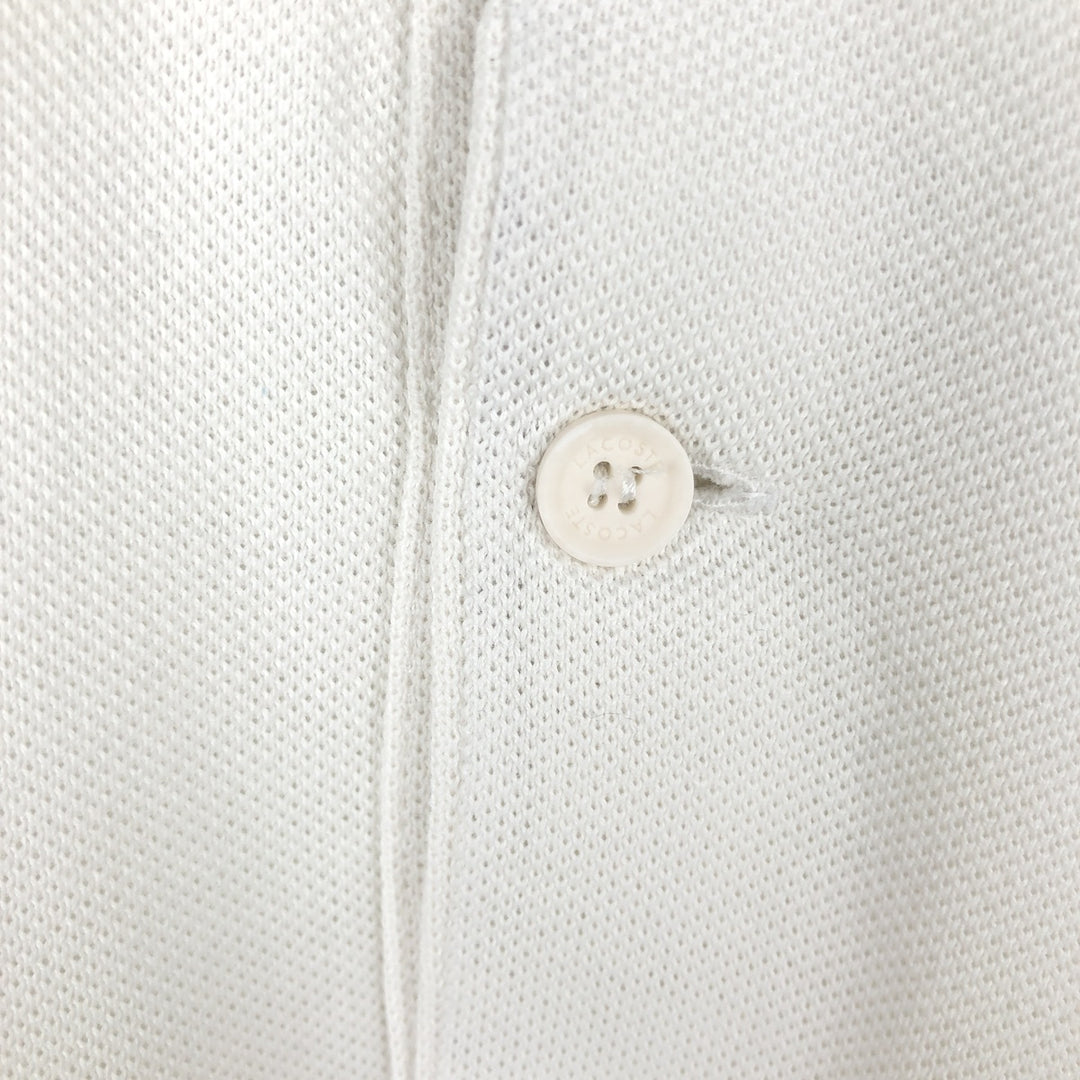 Lacoste Regular Fit short sleeve polo shirt, men's size L cotton white type Vintage Second Hand