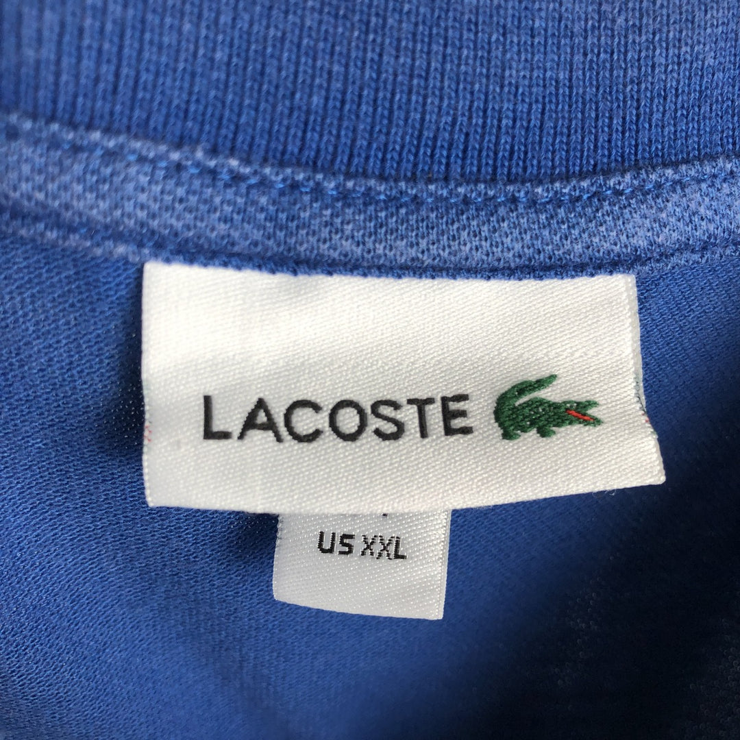 Lacoste short sleeve polo shirt for men, equivalent to XXL cotton blue type Vintage Second Hand