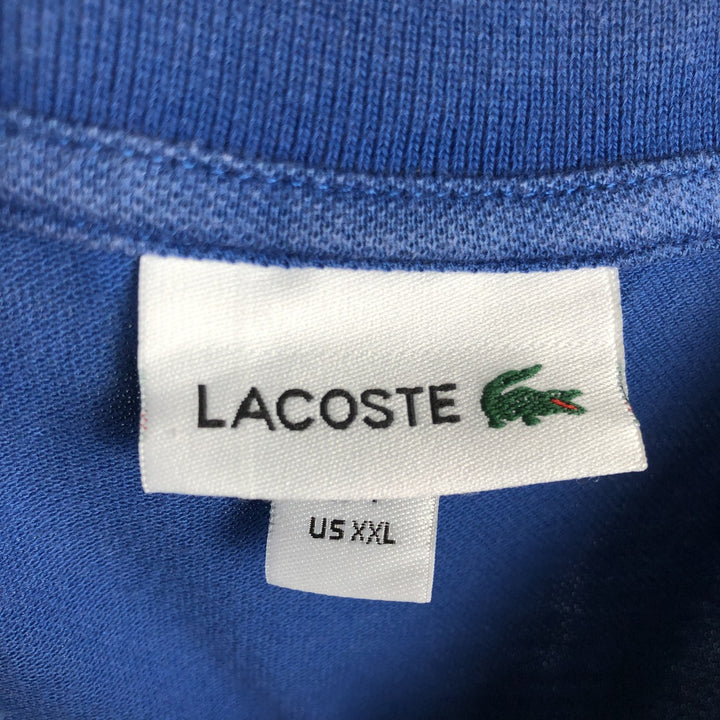 Lacoste short sleeve polo shirt for men, equivalent to XXL cotton blue type Vintage Second Hand