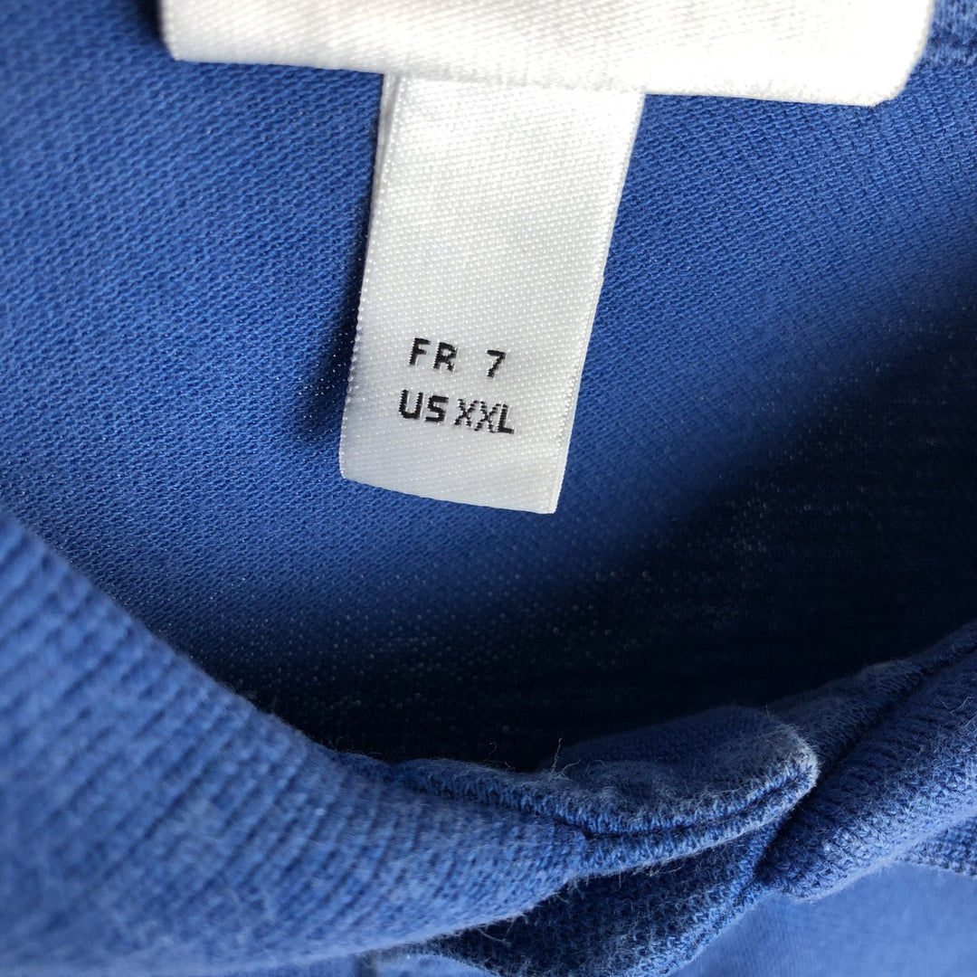 Lacoste short sleeve polo shirt for men, equivalent to XXL cotton blue type Vintage Second Hand