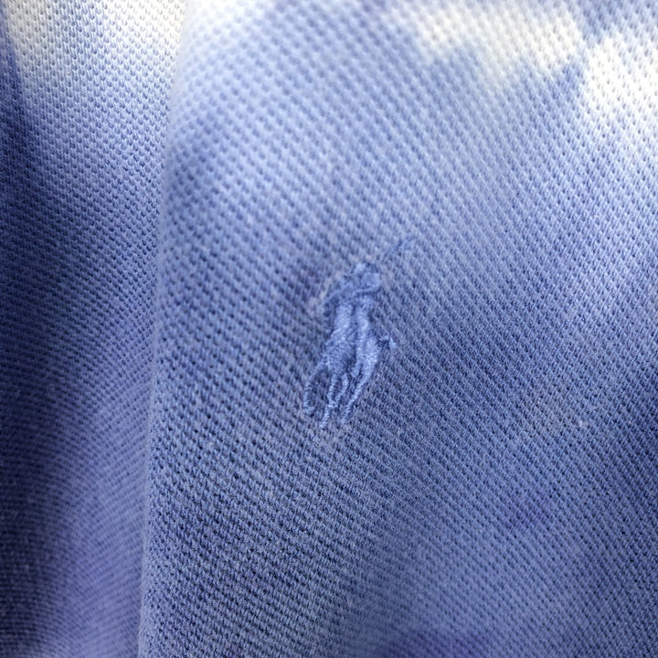 Ralph Lauren POLO by Ralph Lauren Tie-Dye Pattern Short-Sleeve Striped Polo Shirt, Men's Size XL (approx.) cotton blue type Vintage Second Hand