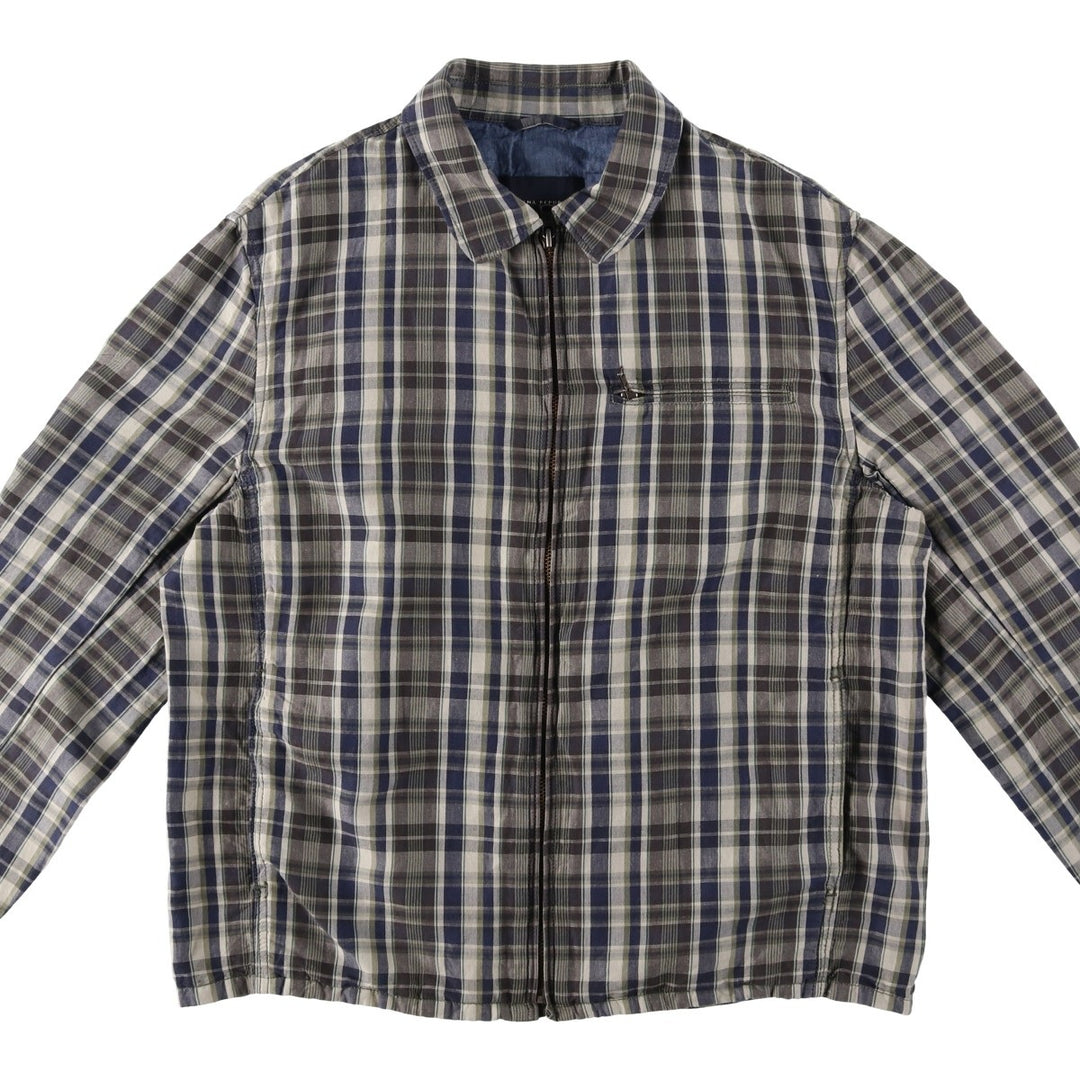 2000'S Banana Republic Check Pattern Swing Top Sports Jacket, Men's Size XL linen green type Vintage Second Hand