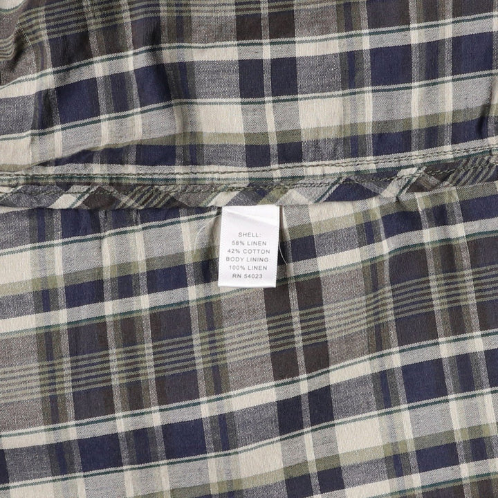 2000'S Banana Republic Check Pattern Swing Top Sports Jacket, Men's Size XL linen green type Vintage Second Hand