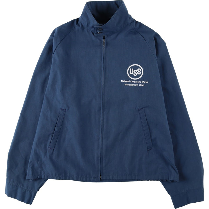 80s-90'S Sportsmaster Harrington Jacket, Swing Top, Made in USA, Men's XL equivalent, Vintage Dacron Polyester navy blue type Vintage Second Hand