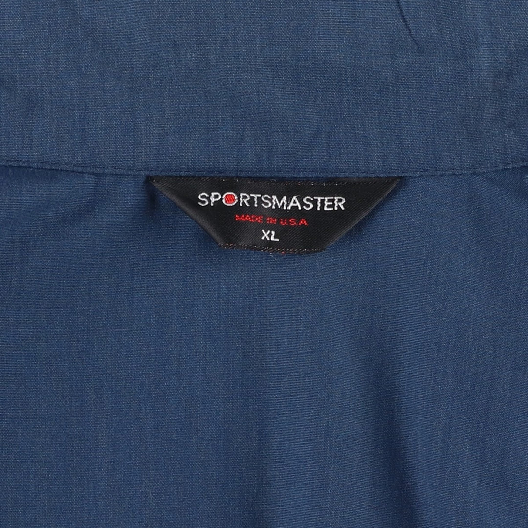 80s-90'S Sportsmaster Harrington Jacket, Swing Top, Made in USA, Men's XL equivalent, Vintage Dacron Polyester navy blue type Vintage Second Hand