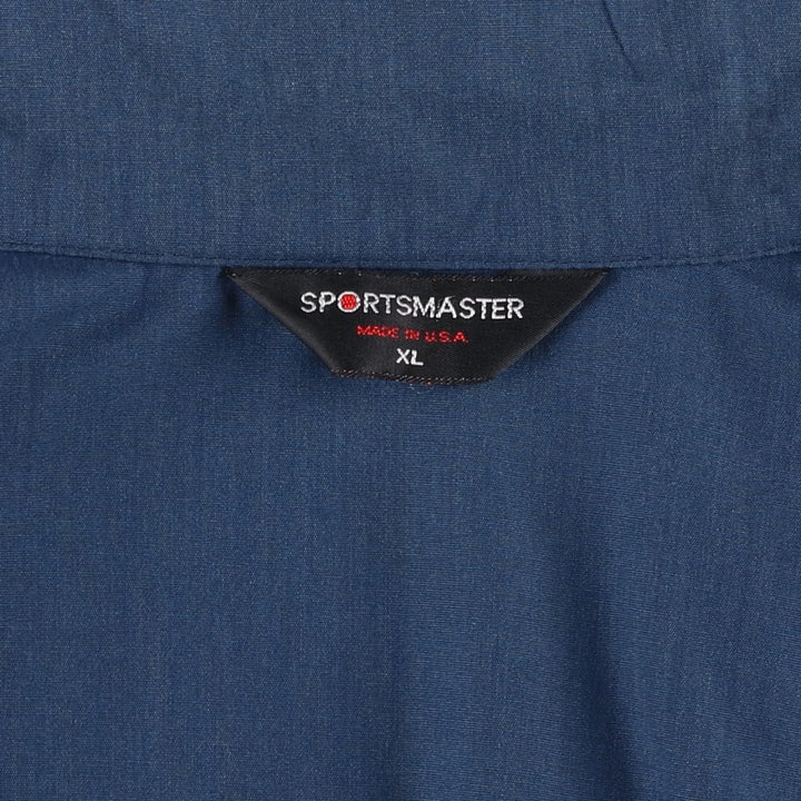 80s-90'S Sportsmaster Harrington Jacket, Swing Top, Made in USA, Men's XL equivalent, Vintage Dacron Polyester navy blue type Vintage Second Hand