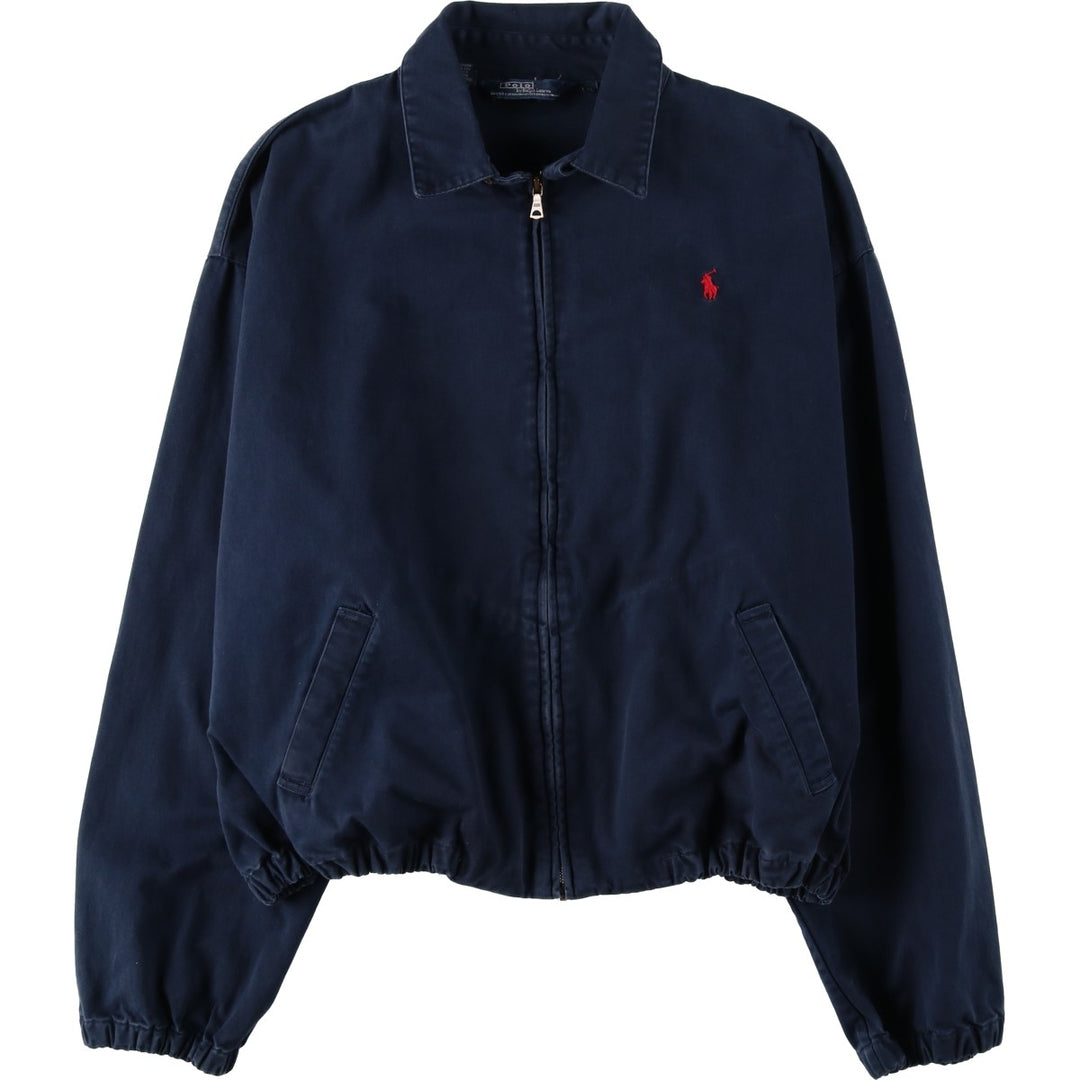 90'S Ralph Lauren POLO by Ralph Lauren Swing Top Sports Jacket Made in USA Men's XL cotton navy blue type Vintage Second Hand