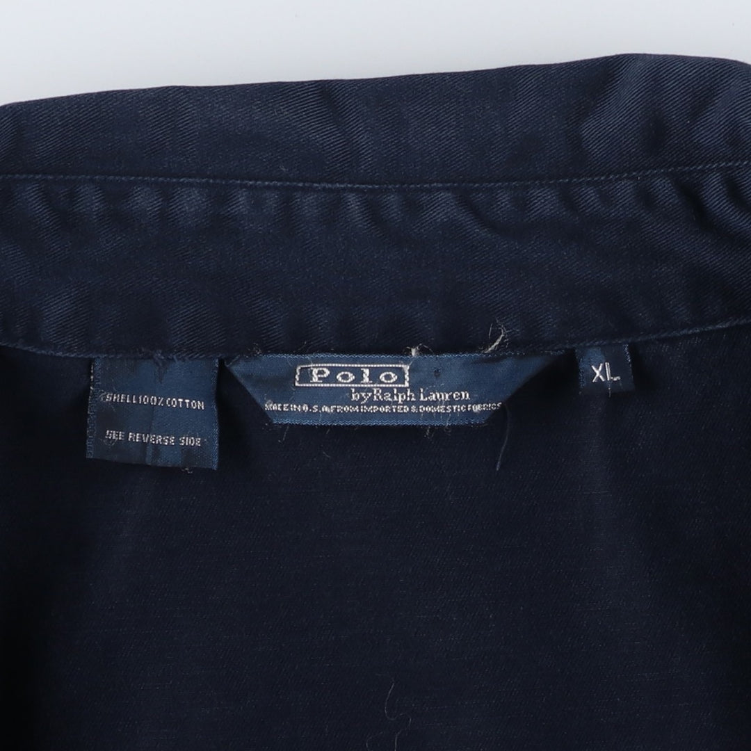 90'S Ralph Lauren POLO by Ralph Lauren Swing Top Sports Jacket Made in USA Men's XL cotton navy blue type Vintage Second Hand