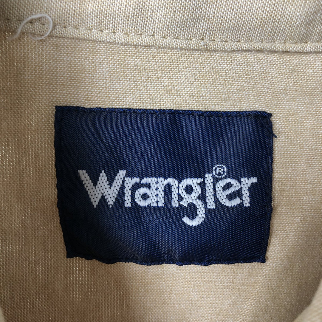 2000'S Wrangler Long-Sleeve Western Shirt, Men's Size XL (approx.) cotton Beige type Vintage Second Hand