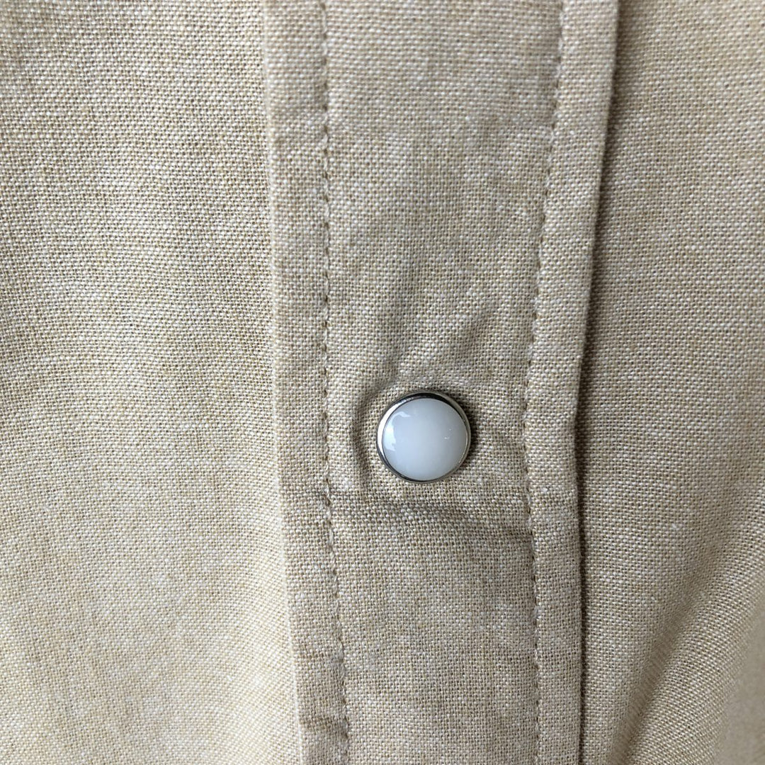 2000'S Wrangler Long-Sleeve Western Shirt, Men's Size XL (approx.) cotton Beige type Vintage Second Hand