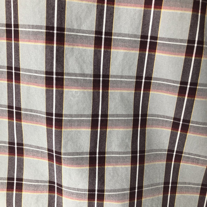 Wrangler Check Pattern Long-Sleeve Western Shirt, Men's Size M (approx.) cotton gray type Vintage Second Hand