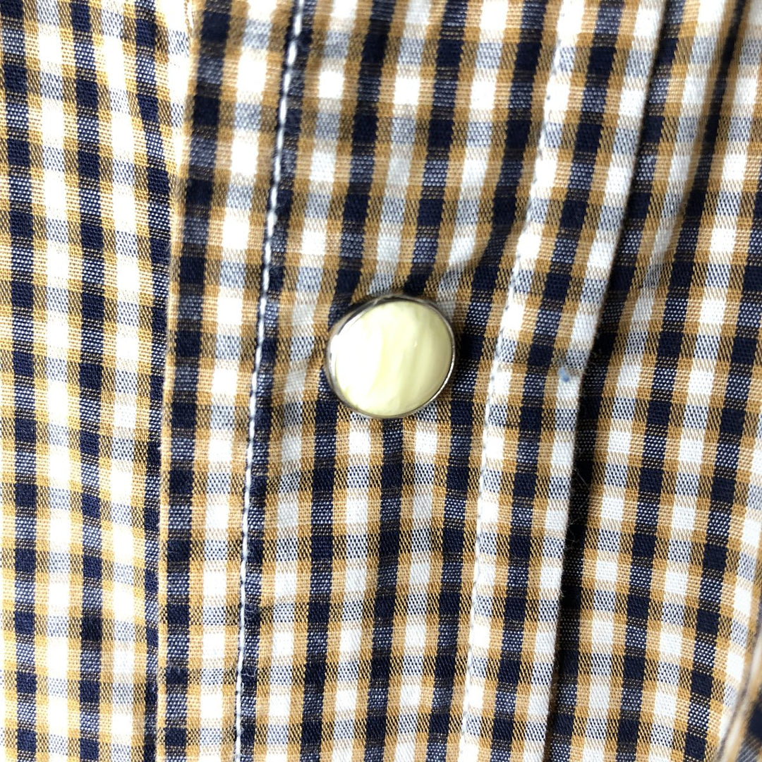 Levi's Check Pattern Long-Sleeve Western Shirt, Men's Size L (approx.) cotton navy blue type Vintage Second Hand