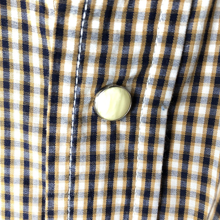 Levi's Check Pattern Long-Sleeve Western Shirt, Men's Size L (approx.) cotton navy blue type Vintage Second Hand