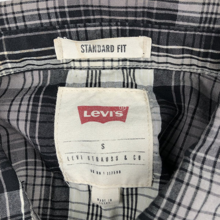 Levi's Check Pattern Long-Sleeve Western Shirt, Men's Size S (approx.) cotton black type Vintage Second Hand