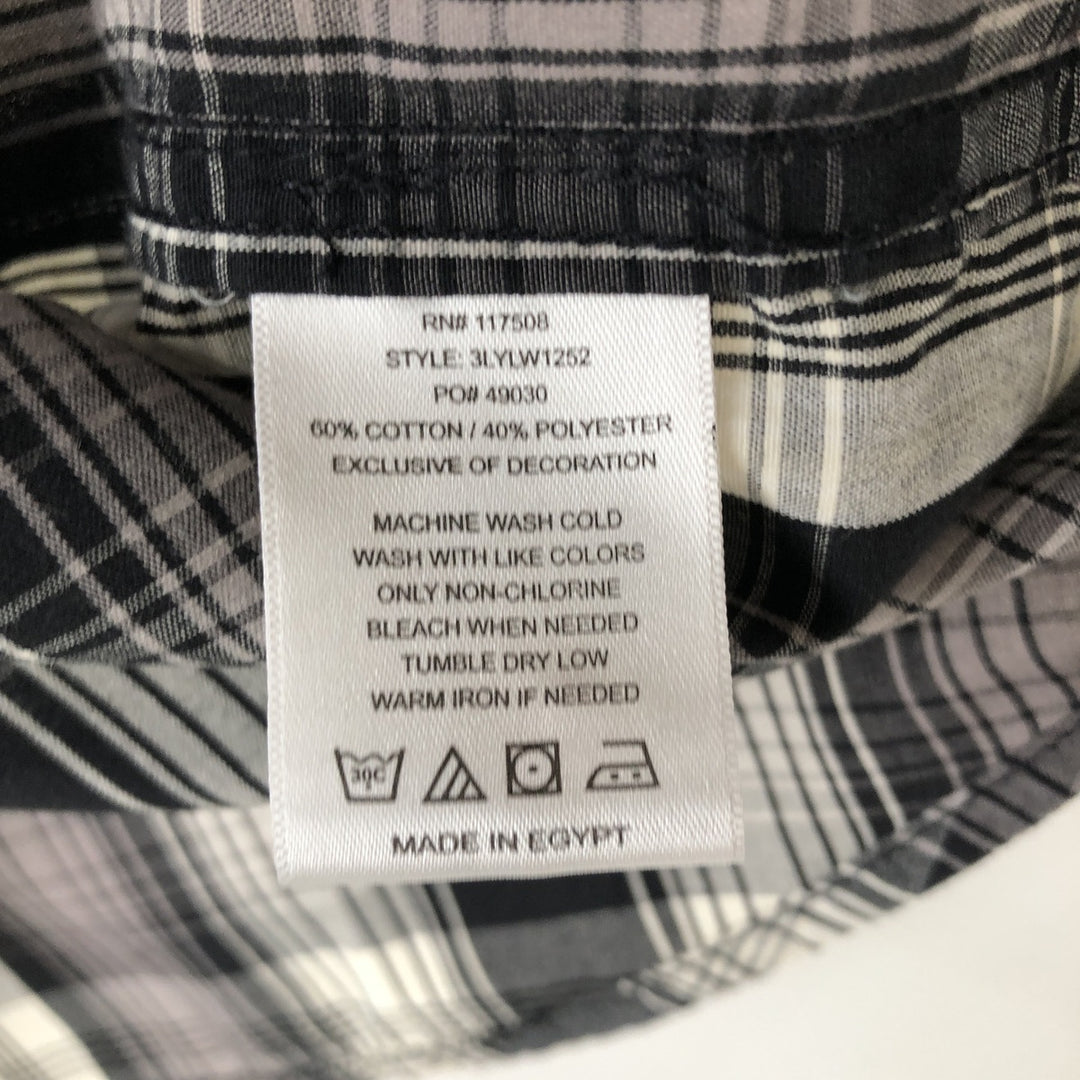 Levi's Check Pattern Long-Sleeve Western Shirt, Men's Size S (approx.) cotton black type Vintage Second Hand