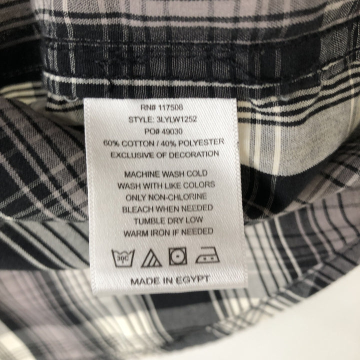 Levi's Check Pattern Long-Sleeve Western Shirt, Men's Size S (approx.) cotton black type Vintage Second Hand