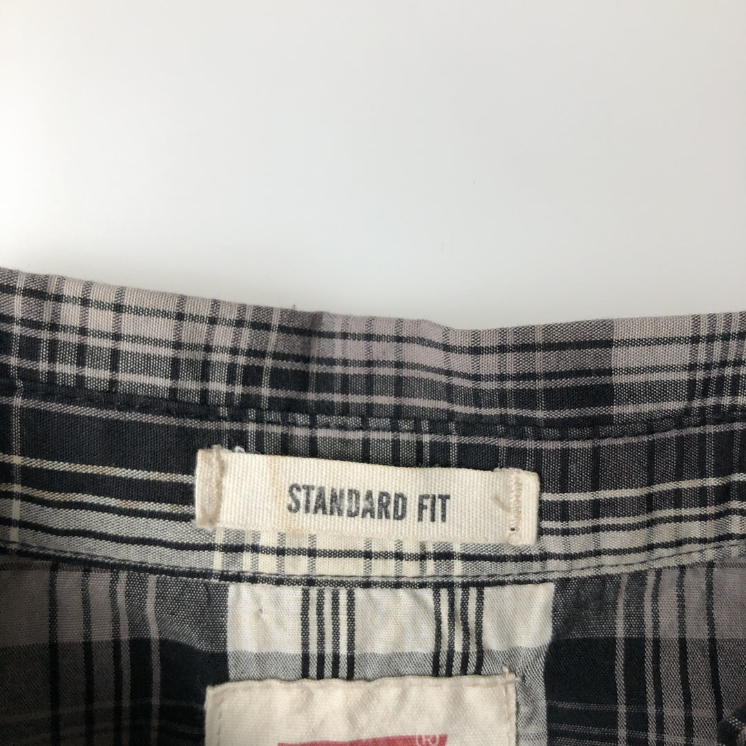 Levi's Check Pattern Long-Sleeve Western Shirt, Men's Size S (approx.) cotton black type Vintage Second Hand
