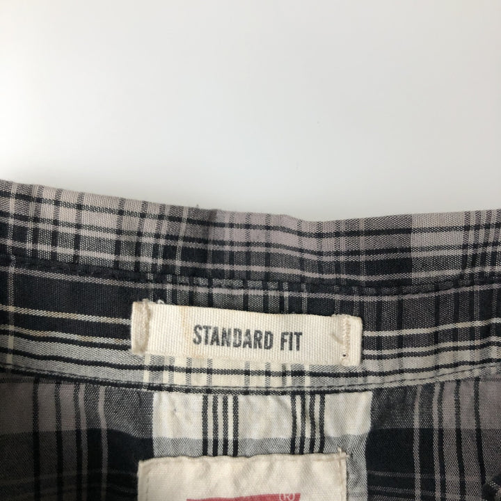 Levi's Check Pattern Long-Sleeve Western Shirt, Men's Size S (approx.) cotton black type Vintage Second Hand