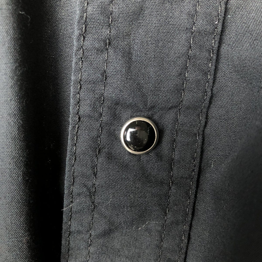 Wrangler Long Sleeve Western Shirt, Men's Size Medium cotton black type Vintage Second Hand