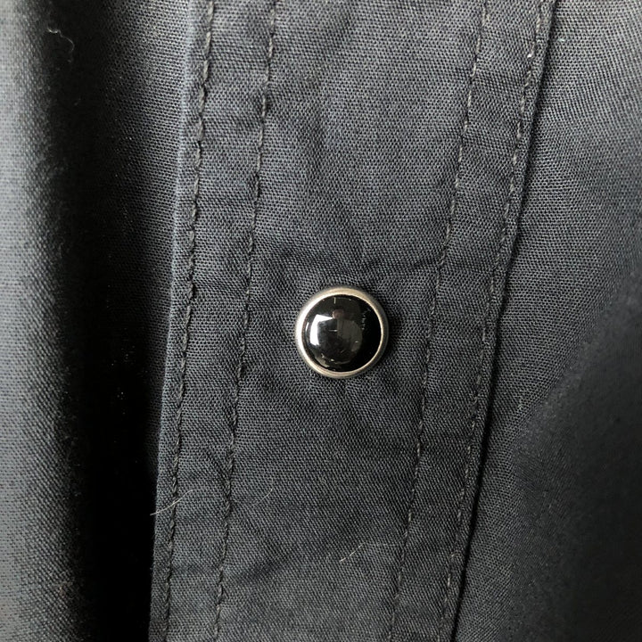 Wrangler Long Sleeve Western Shirt, Men's Size Medium cotton black type Vintage Second Hand